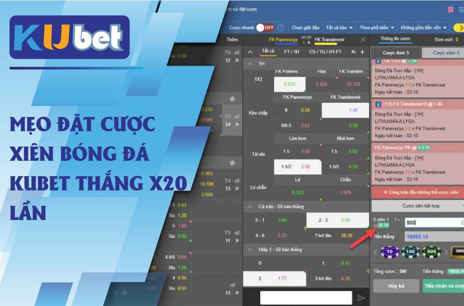 Cược xiên bóng đá kubet thắng to mỗi ngày