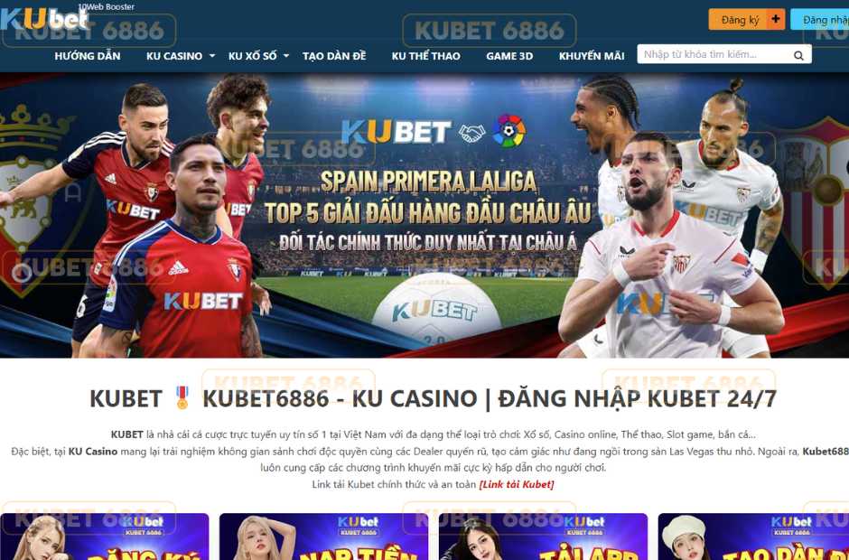 Truy cập vào đường link chính thức của kubet để tải game